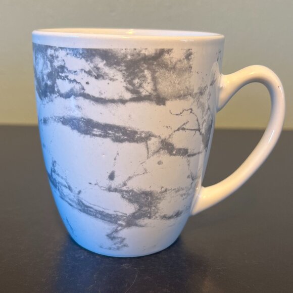 Set of 2 ROYAL NORFOLK Marbleized Gray & White Ceramic Mugs ~ Greenbrier - Picture 4 of 9